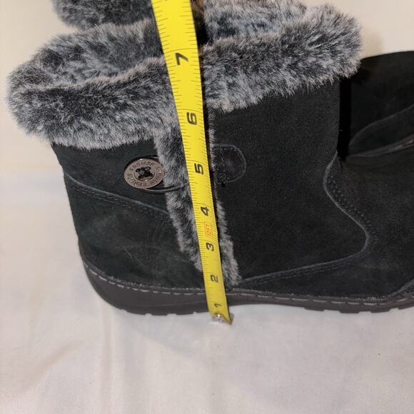 Khombu Iris Winter Snow Boots Womens Size 10 Black Faux Fur Trim Side Zip EUC - Picture 10 of 10